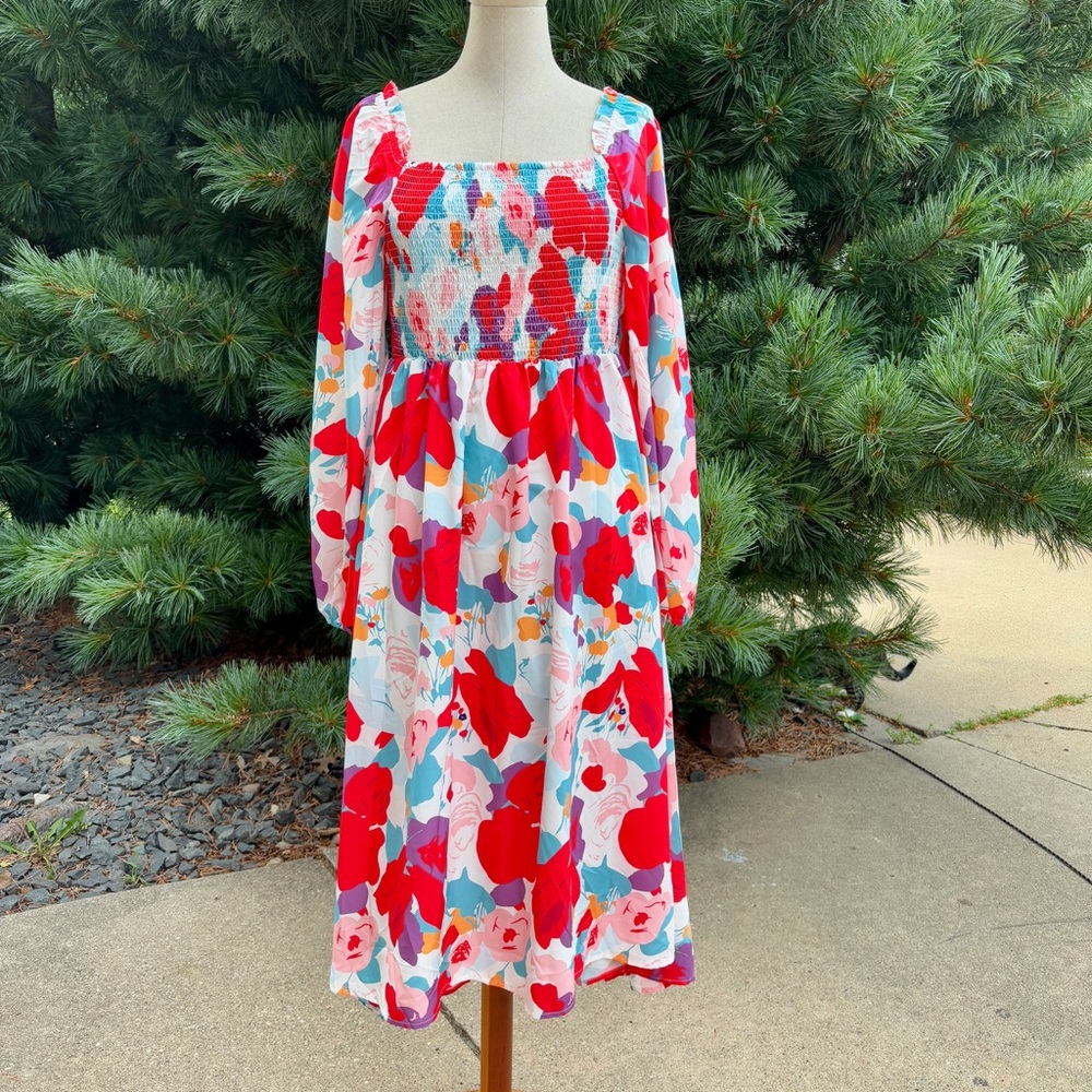 Floral Long Sleeve Dress 🌷